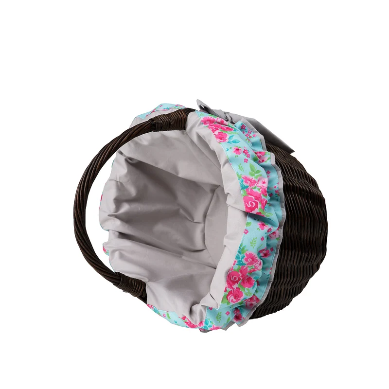 Werburga shopping basket with a wicker handle and gray trim TheWickerStories