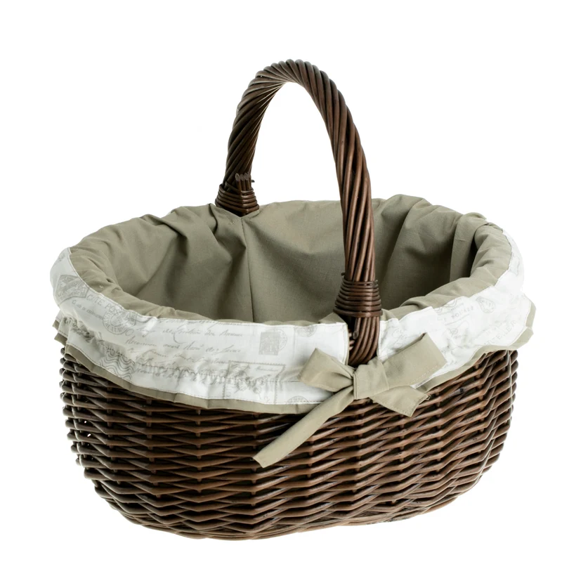 Werburga shopping basket with a wicker handle and beige trim TheWickerStories