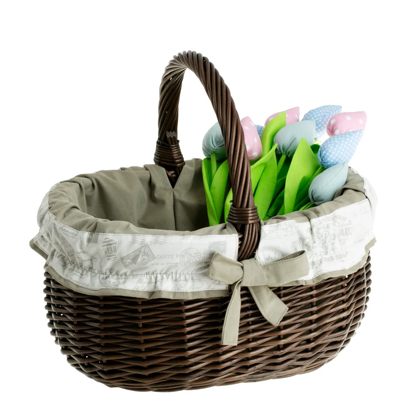Werburga shopping basket with a wicker handle and beige trim TheWickerStories