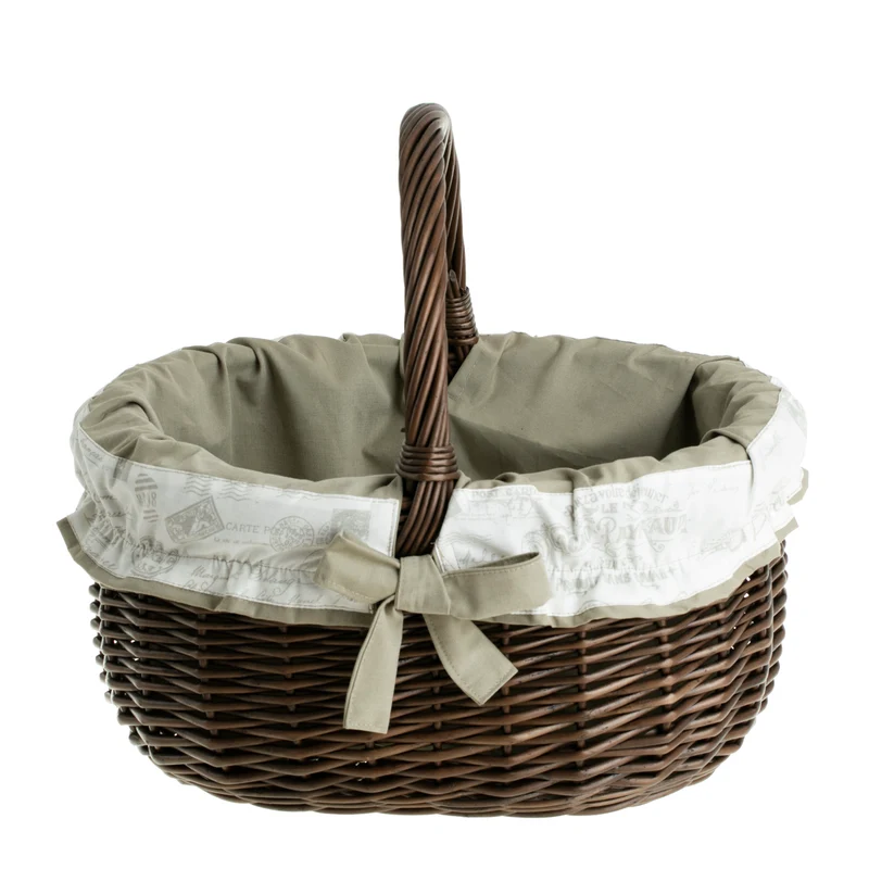 Werburga shopping basket with a wicker handle and beige trim TheWickerStories