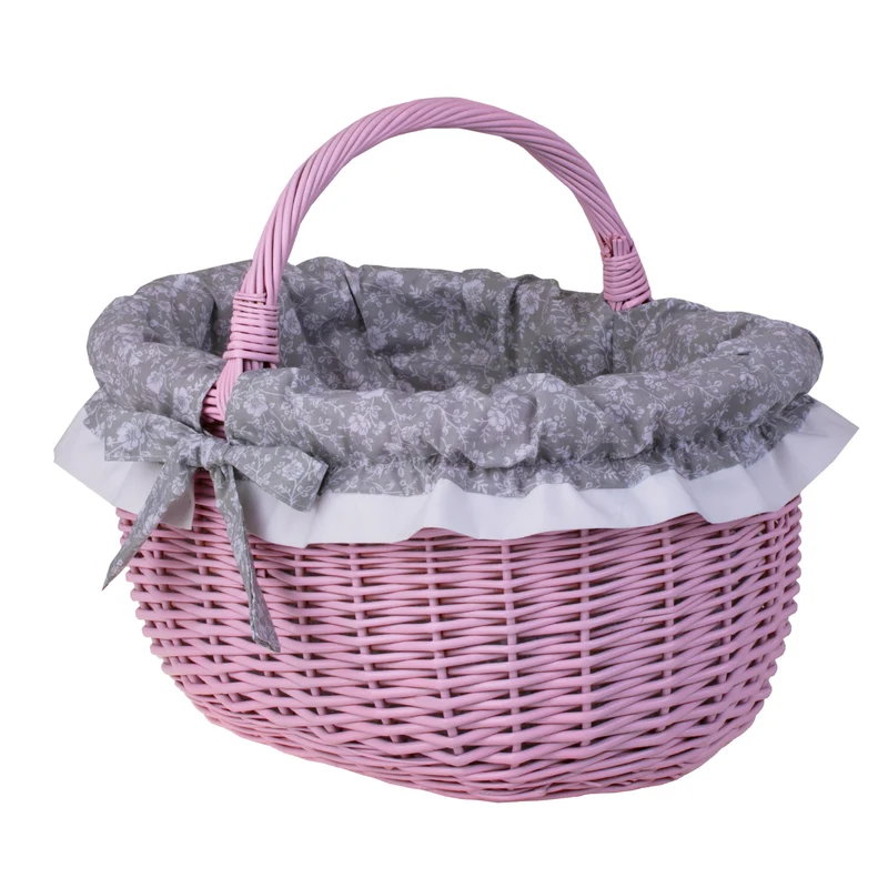Werburga shopping basket with a wicker handle and gray trim TheWickerStories
