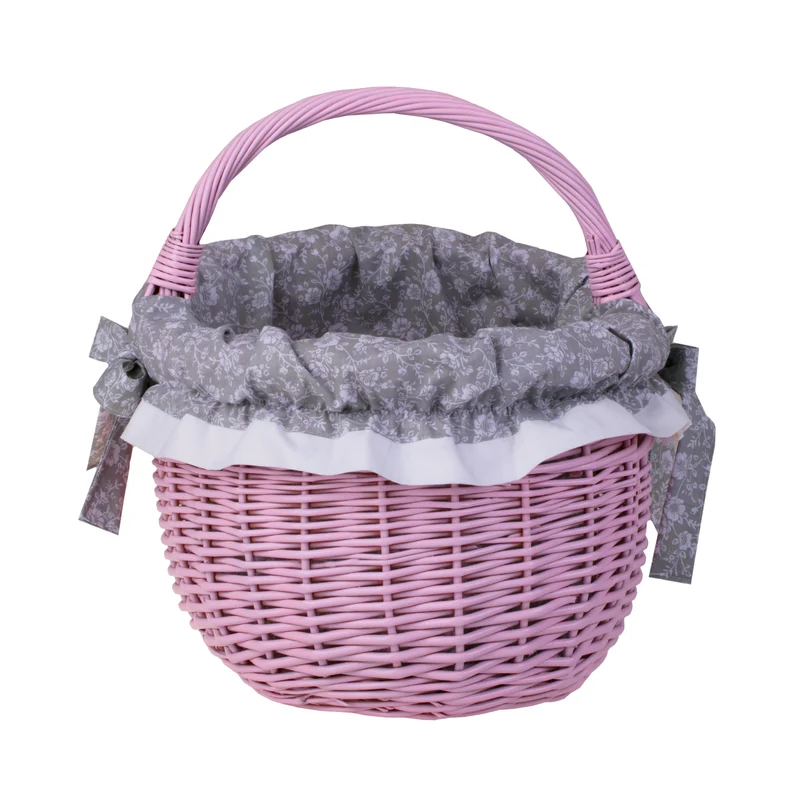 Werburga shopping basket with a wicker handle and gray trim TheWickerStories