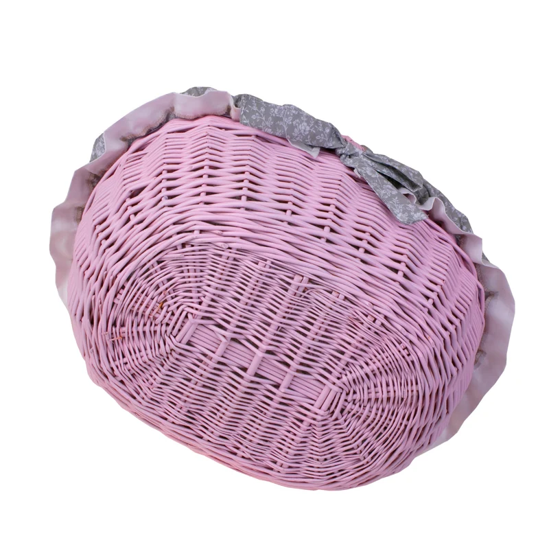 Werburga shopping basket with a wicker handle and gray trim TheWickerStories