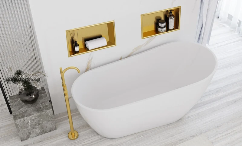 Unterputzregal Matt Gold 30x60x10cm