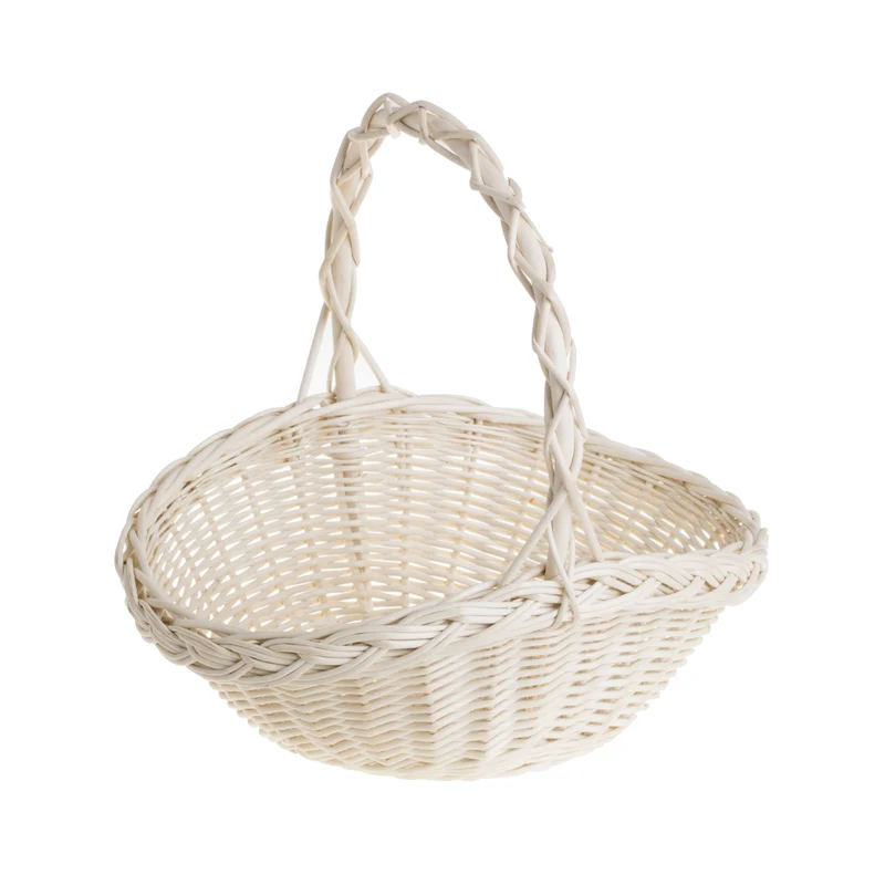 Mimi wicker gift basket for flowers and gifts with handle TheWickerStories