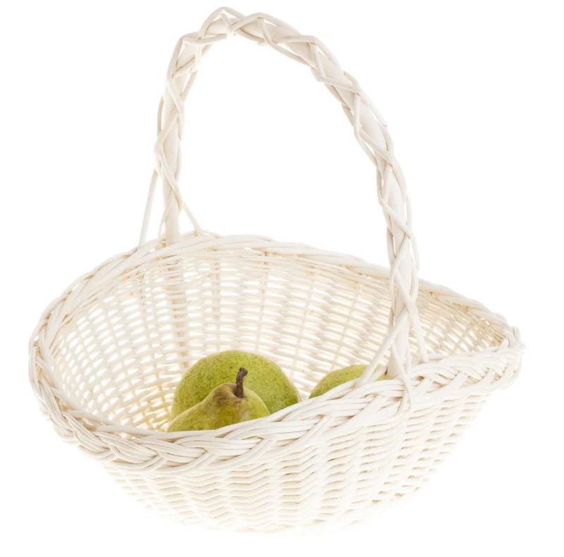 Mimi wicker gift basket for flowers and gifts with handle TheWickerStories