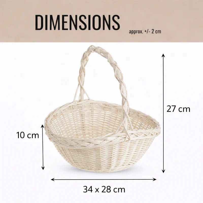 Mimi wicker gift basket for flowers and gifts with handle TheWickerStories