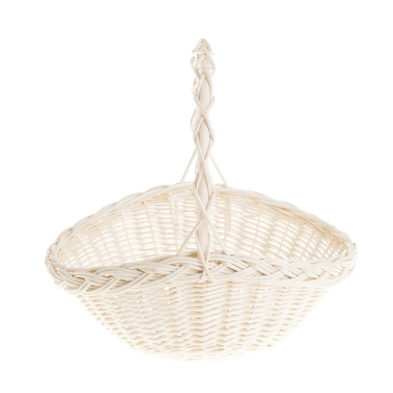 Mimi wicker gift basket for flowers and gifts with handle TheWickerStories