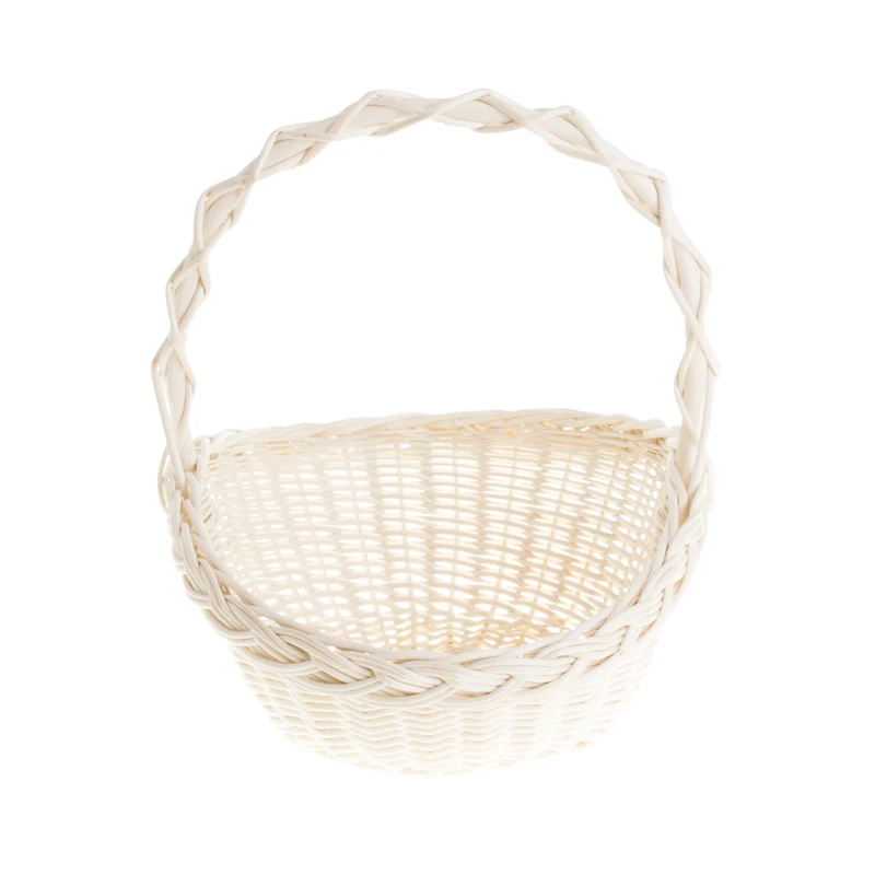 Mimi wicker gift basket for flowers and gifts with handle TheWickerStories