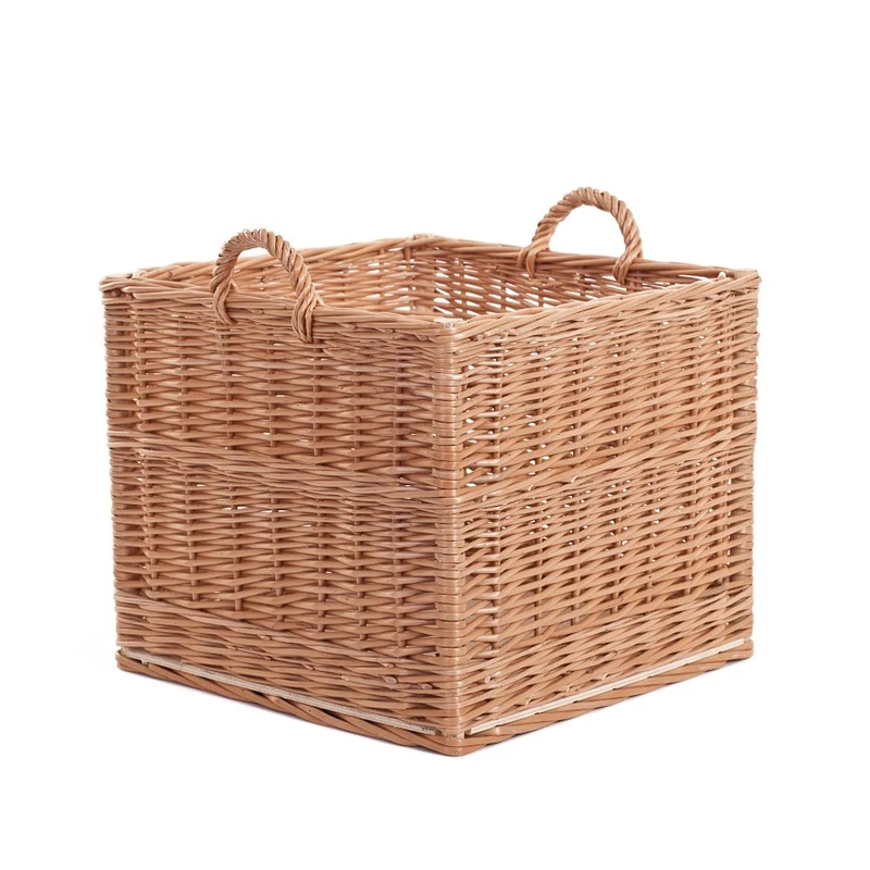 Nova wicker firewood basket with handles TheWickerStories