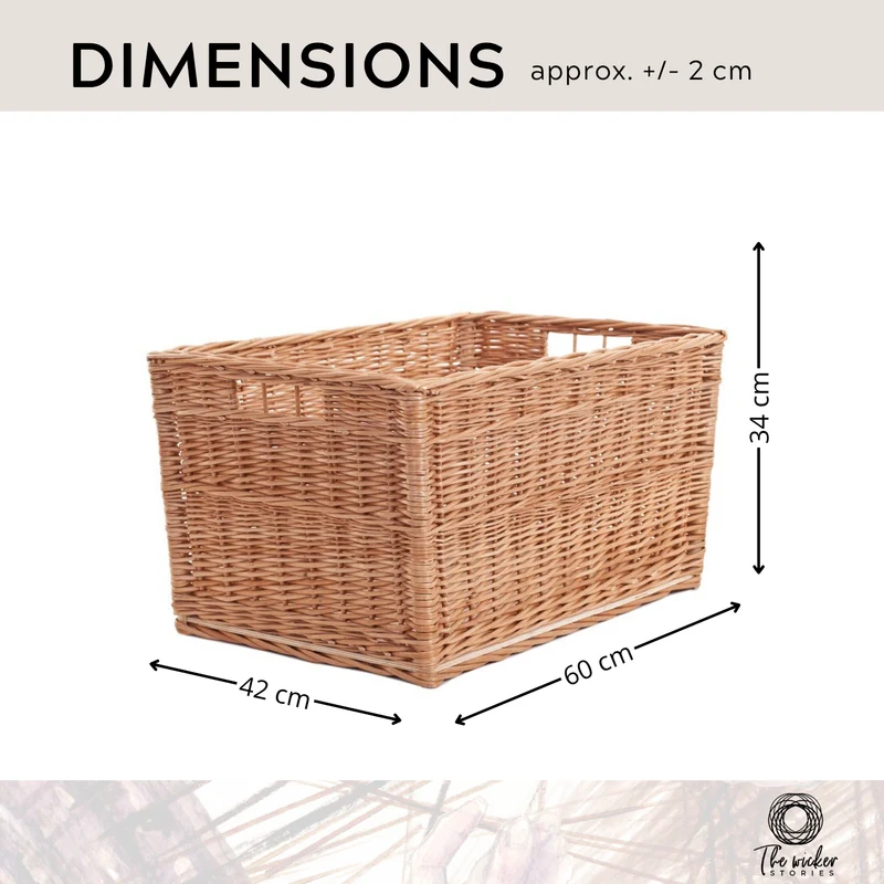 Cervus large rectangular storage basket, wicker display basket TheWickerStories