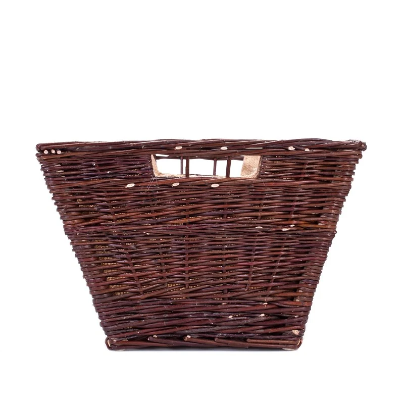 Formelia wicker firewood storage basket with jute trim and handles TheWickerStories