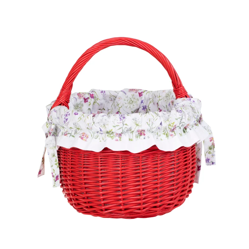 Werburga shopping basket with a wicker handle and white trim TheWickerStories