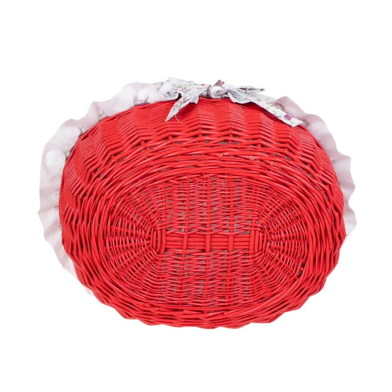 Werburga shopping basket with a wicker handle and white trim TheWickerStories