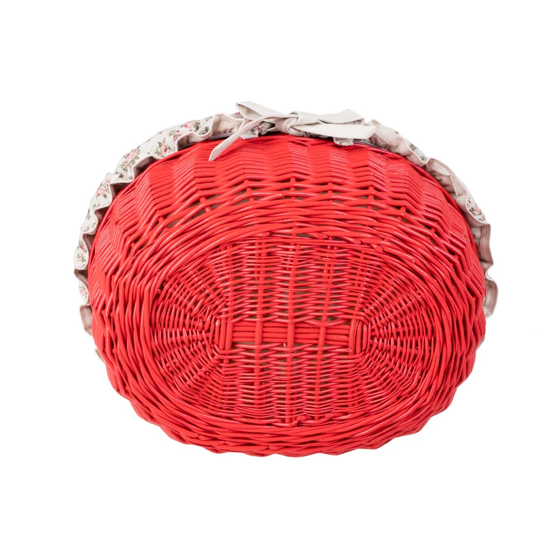 Werburga shopping basket with a wicker handle and white trim TheWickerStories