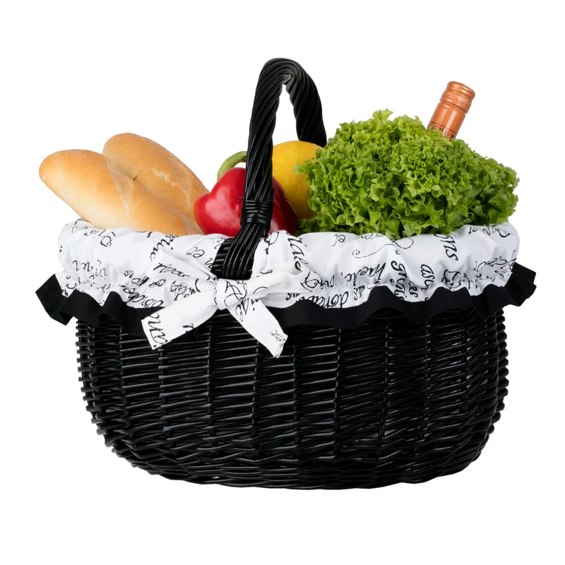 Werburga shopping basket with a wicker handle and white trim TheWickerStories