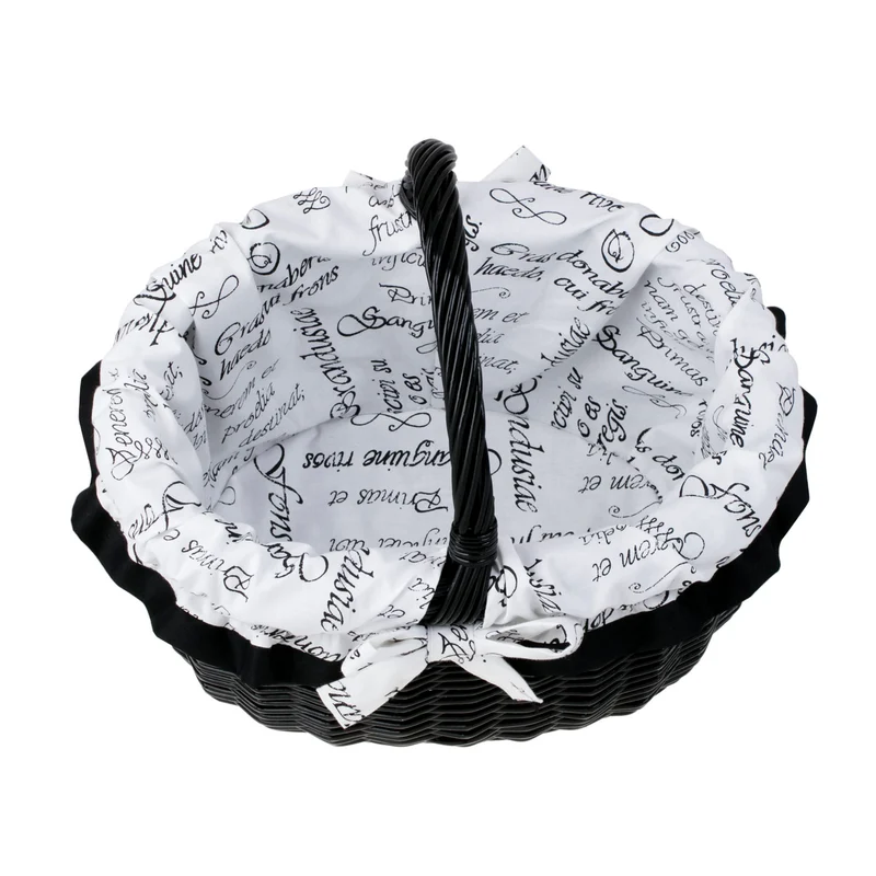 Werburga shopping basket with a wicker handle and white trim TheWickerStories