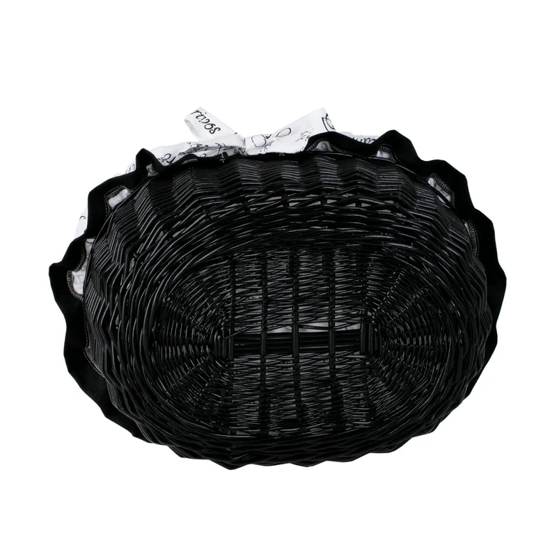 Werburga shopping basket with a wicker handle and white trim TheWickerStories