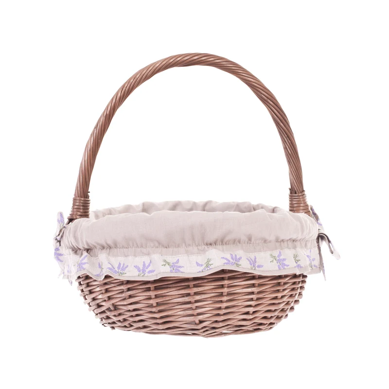 Wenevre wicker shopping basket with cream trim and handle TheWickerStories