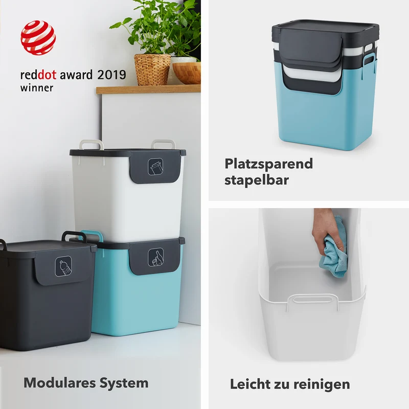 3er Set Recycling Müllsystem 30 L JIVE