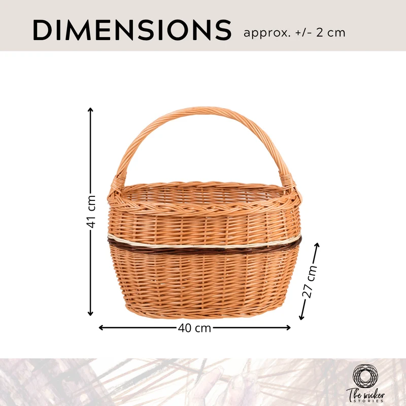 Walissa wicker shopping basket for groceries, mushroom and picnic basket, decorative gift basket TheWickerStories