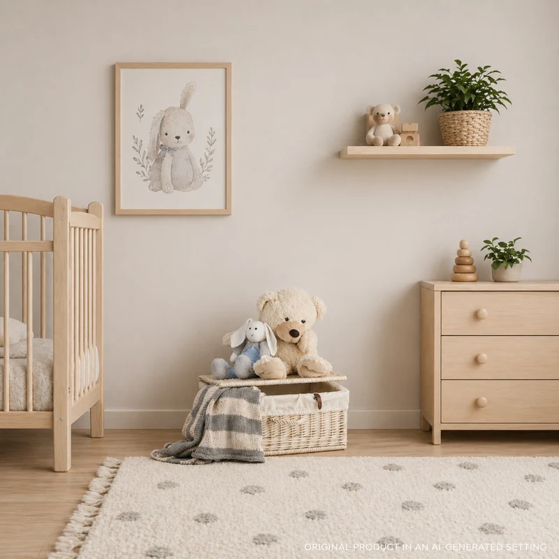 Viviana wicker suitcase with white trim, handle and clasp TheWickerStories