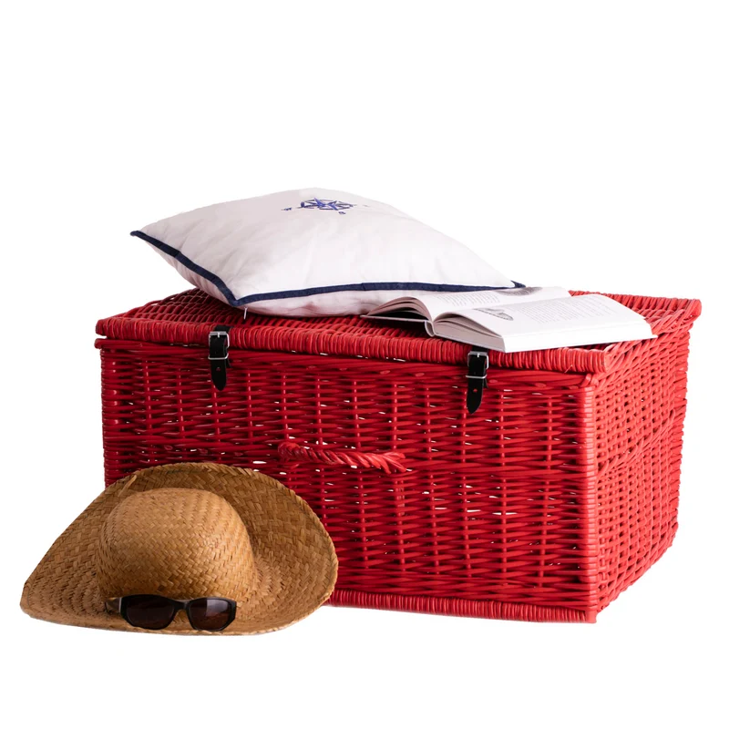 Viviana wicker suitcase with handle and clasp TheWickerStories