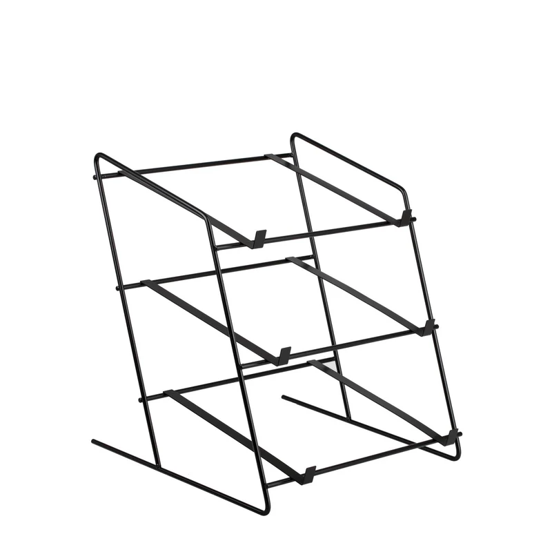 Tiforia wicker countertop display stand with three baskets on a metal frame TheWickerStories