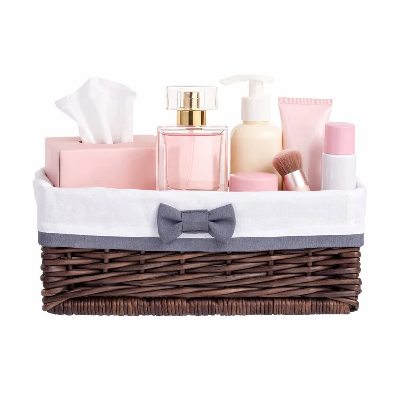 Nova wicker storage organizer with white removable liner, set of 3 pcs. TheWickerStories