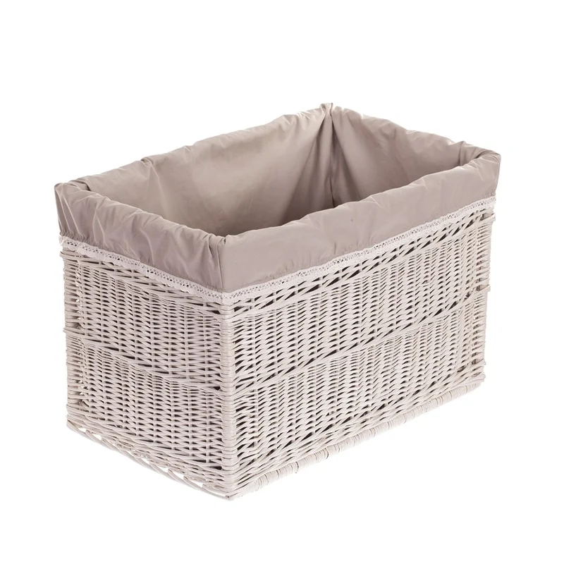 Nova wicker storage basket set with beige trim, 3 pcs. TheWickerStories
