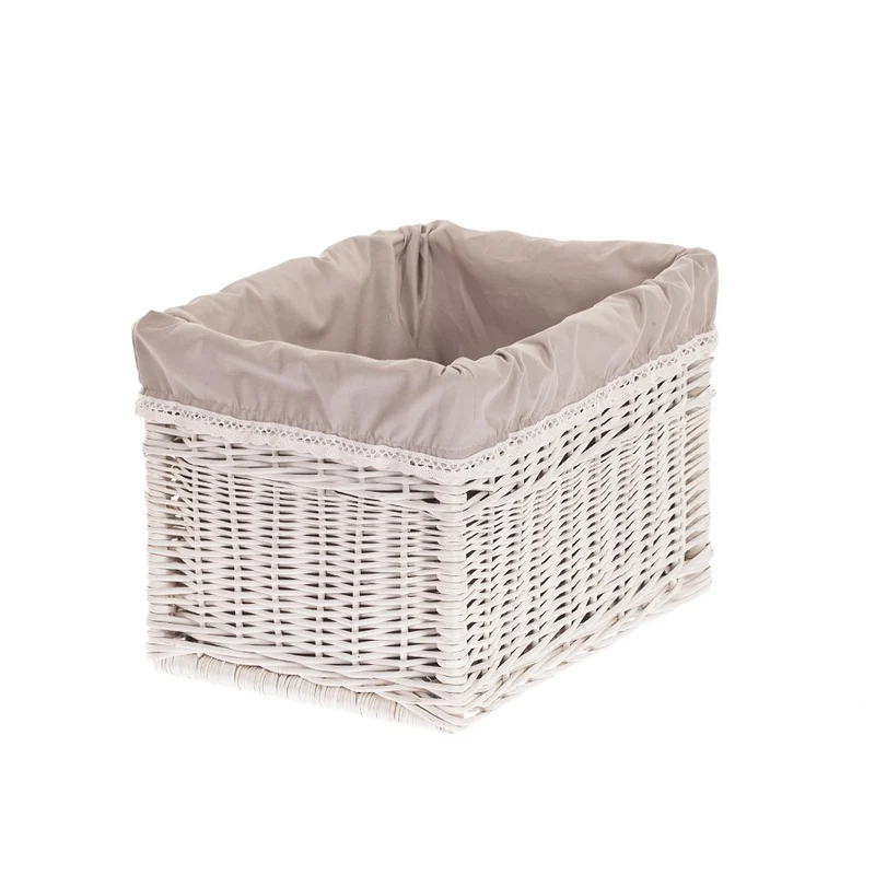 Nova wicker storage basket set with beige trim, 3 pcs. TheWickerStories