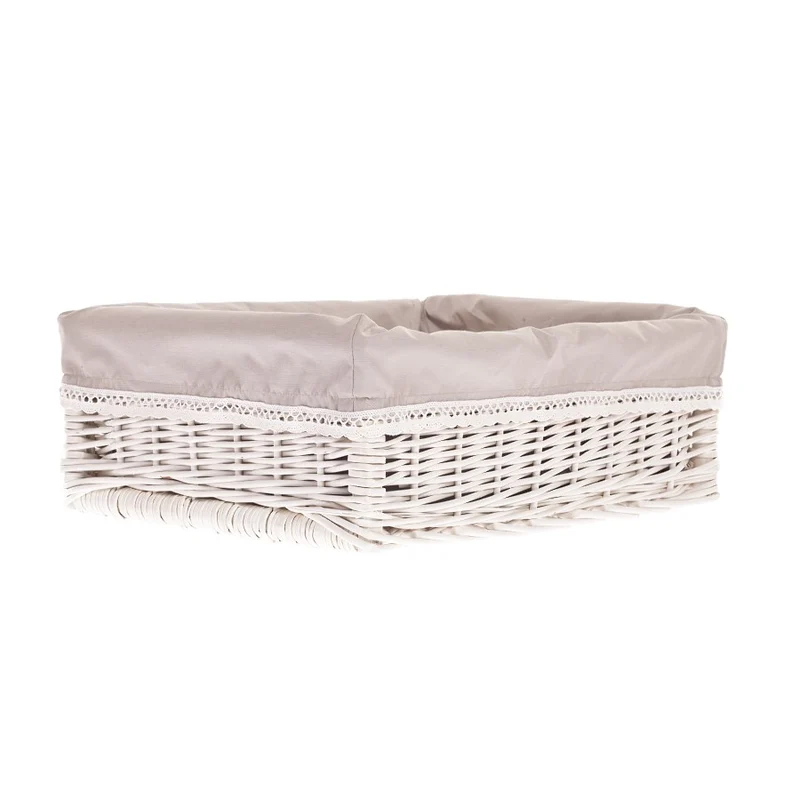 Nova wicker storage basket set with beige trim, 3 pcs. TheWickerStories