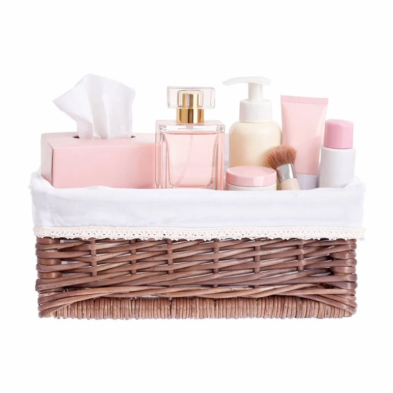 Nova wicker storage organizer with white removable lining, set of 3 pcs. TheWickerStories