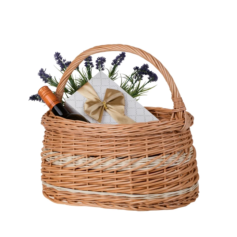 Wiborada shopping basket with a wicker handle TheWickerStories