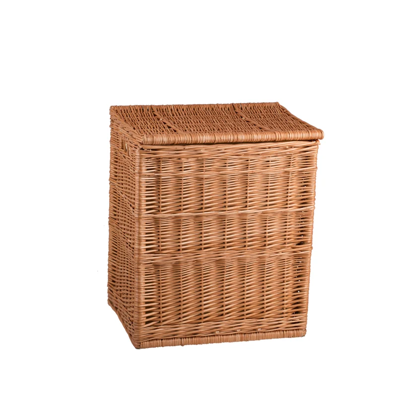 Ardea wicker laundry basket, storage container, bathroom basket with lid and lining TheWickerStories