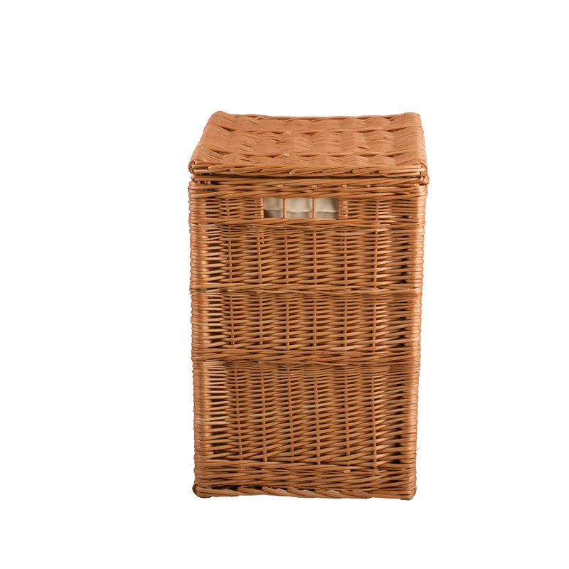 Ardea wicker laundry basket, storage container, bathroom basket with lid and lining TheWickerStories