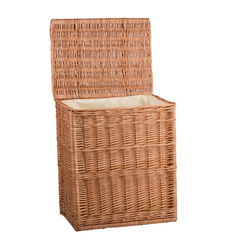 Ardea wicker laundry basket, storage container, bathroom basket with lid and lining TheWickerStories
