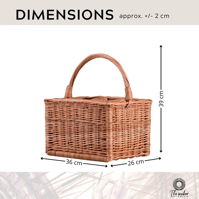 Gionella wicker basket, bottle crate, carrier with compartments and handle TheWickerStories