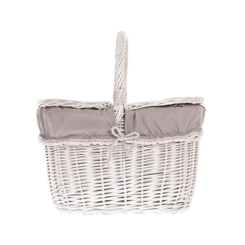 Kastalia wicker picnic basket, shopping basket with handle and lid TheWickerStories
