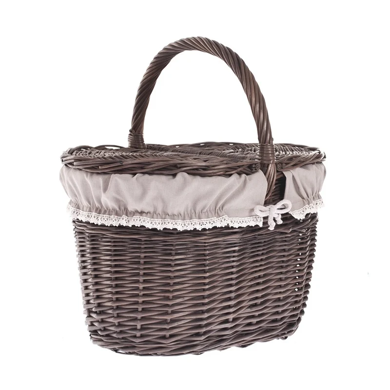 Kastalia wicker picnic basket, shopping basket with handle and lid TheWickerStories