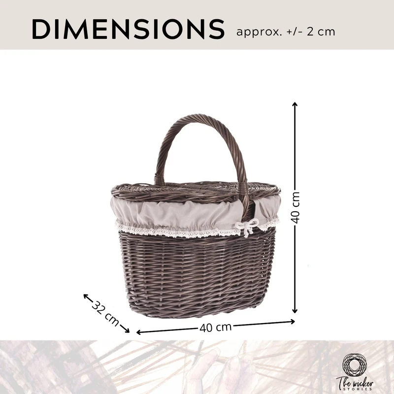 Kastalia wicker picnic basket, shopping basket with handle and lid TheWickerStories