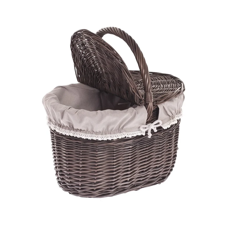 Kastalia wicker picnic basket, shopping basket with handle and lid TheWickerStories