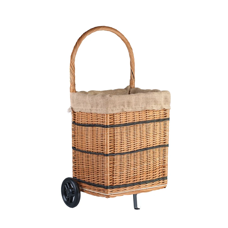 Solette wicker fireplace basket with jute trim, wheels, and handle TheWickerStories
