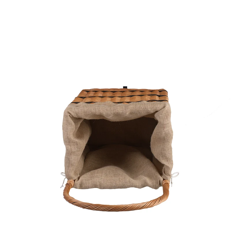 Solette wicker fireplace basket with jute trim, wheels, and handle TheWickerStories