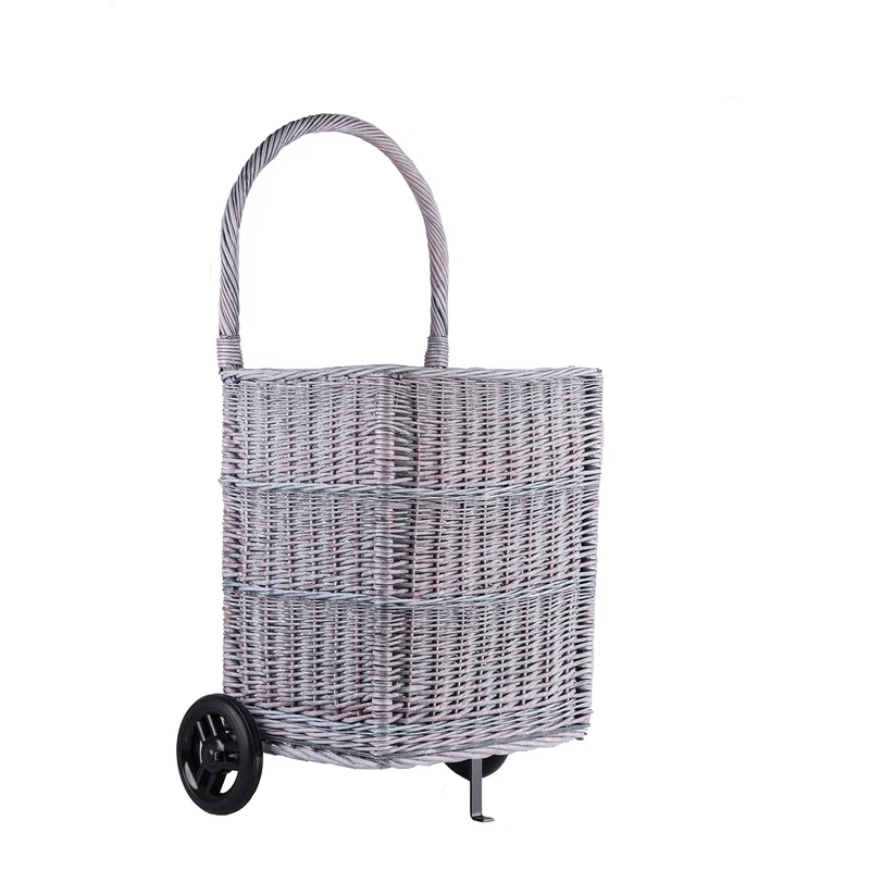 Solette wicker firewood basket with wheels and handle TheWickerStories