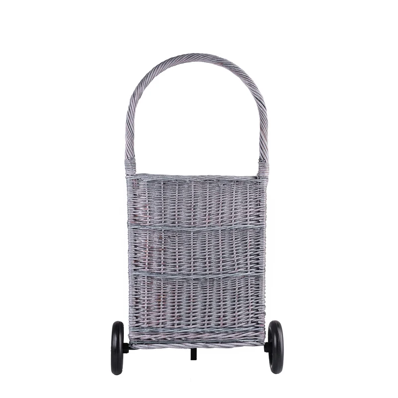 Solette wicker firewood basket with wheels and handle TheWickerStories