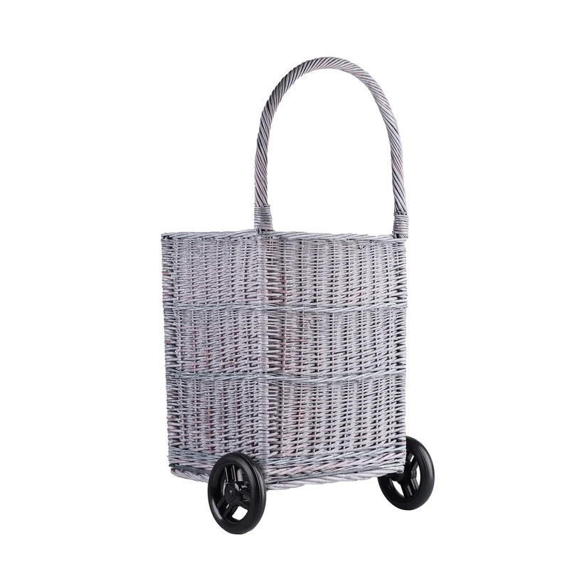 Solette wicker firewood basket with wheels and handle TheWickerStories