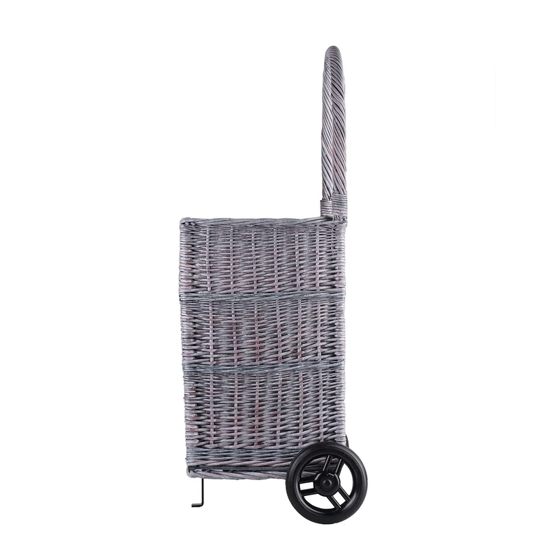 Solette wicker firewood basket with wheels and handle TheWickerStories