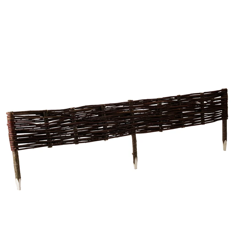 Domitia wicker garden fence, wicker palisade, wicker edging for flowerbeds, set of 5 pieces TheWickerStories