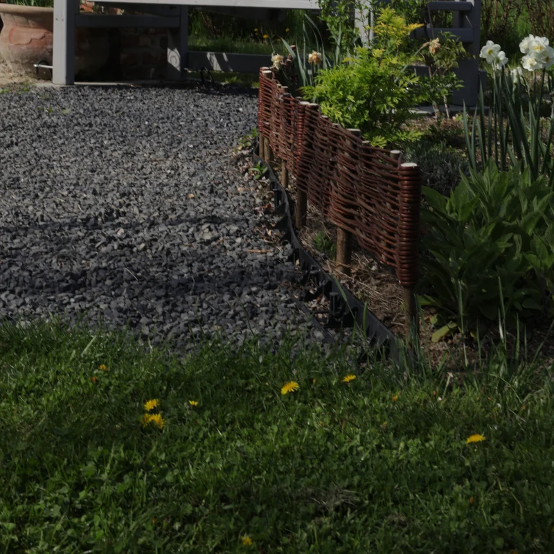 Domitia wicker garden fence, wicker palisade, wicker edging for flowerbeds, set of 5 pieces TheWickerStories